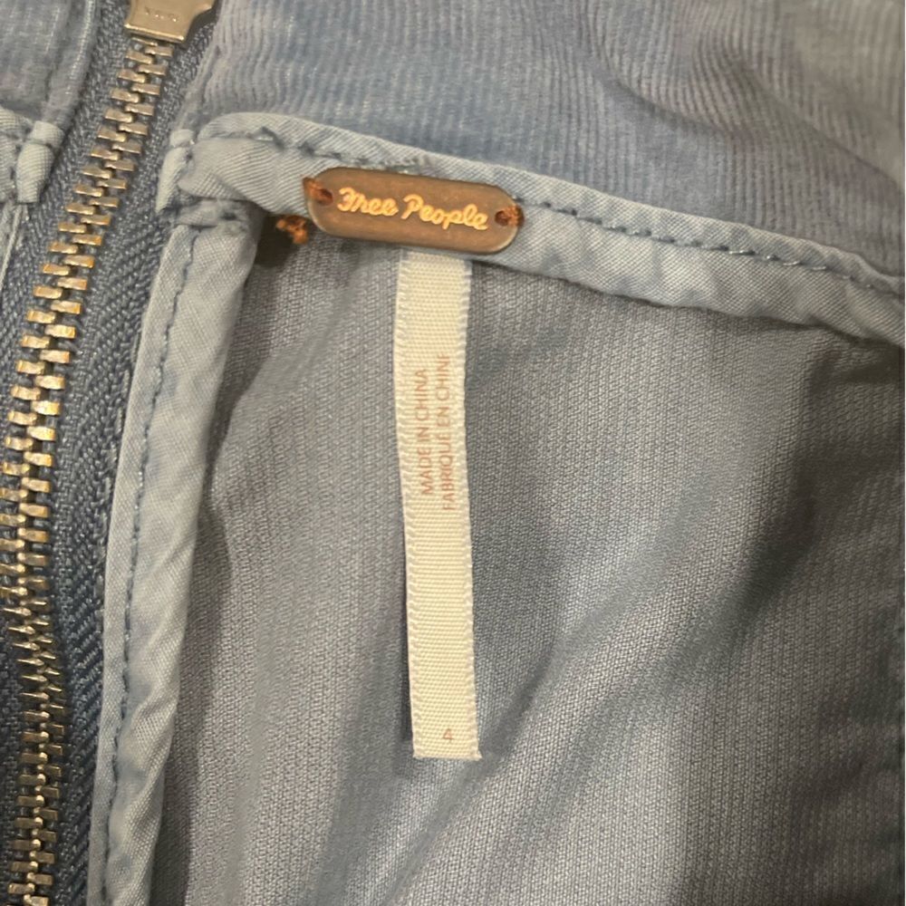Free People Modern Femme Cord Mini Skirt In Metal Blue .Size 4 - Picture 7 of 13